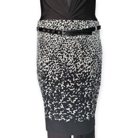 Rickis Black White Midi Skirt Size 16 - Picture 1 of 6